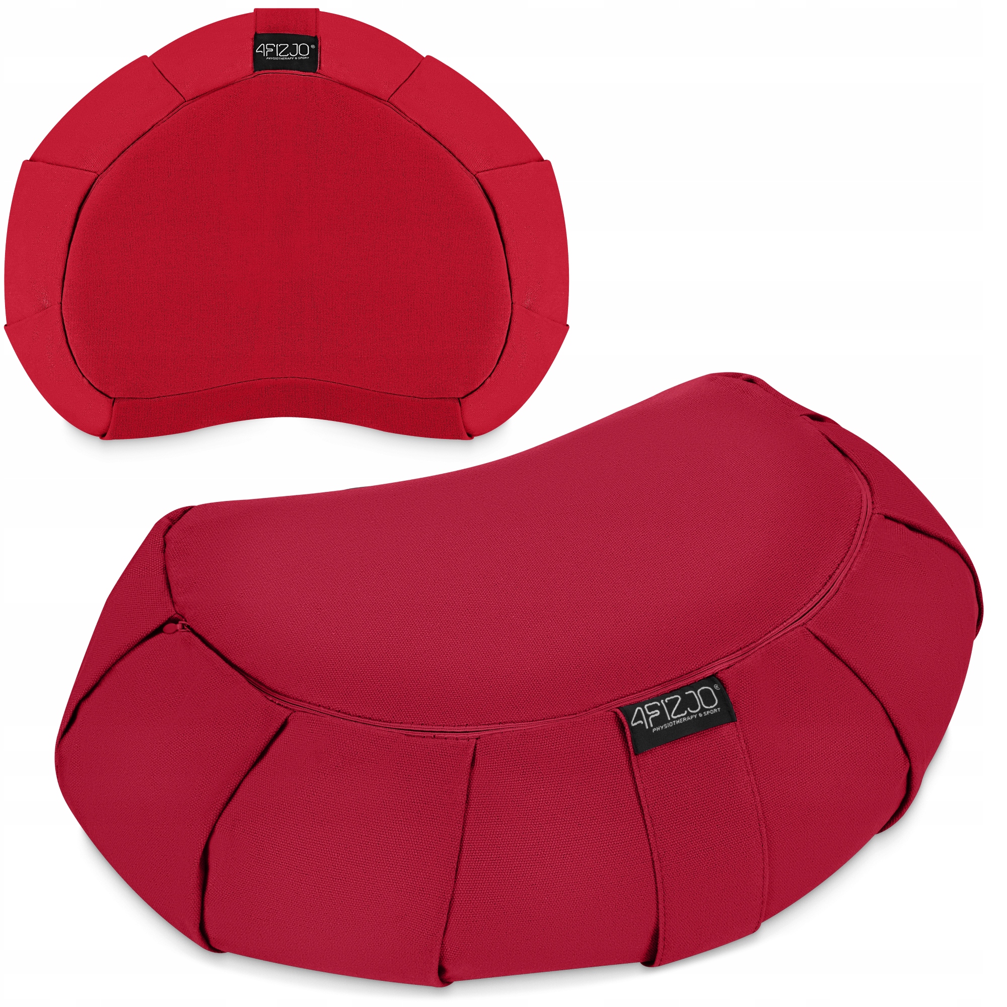 Подушка для йоги та медитації 4FIZJO Zafu напівкругла 40 x 30 x 12 см Red (P-5907739315496) — фото 1