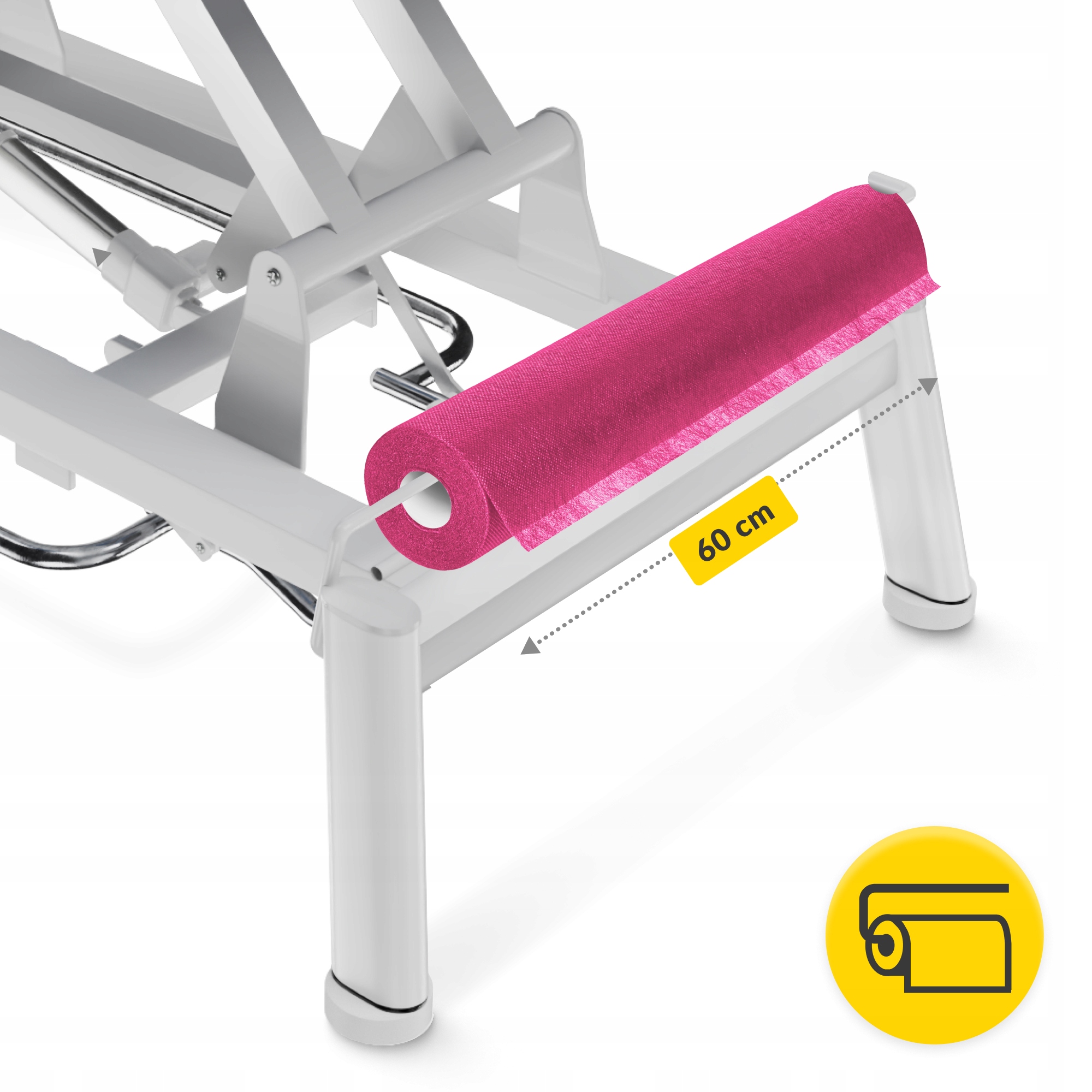 Простирадло одноразове 4FIZJO 50 м x 60 см в рулоні 18 г/м² Pink (P-5905973406802) — мініатюра 6