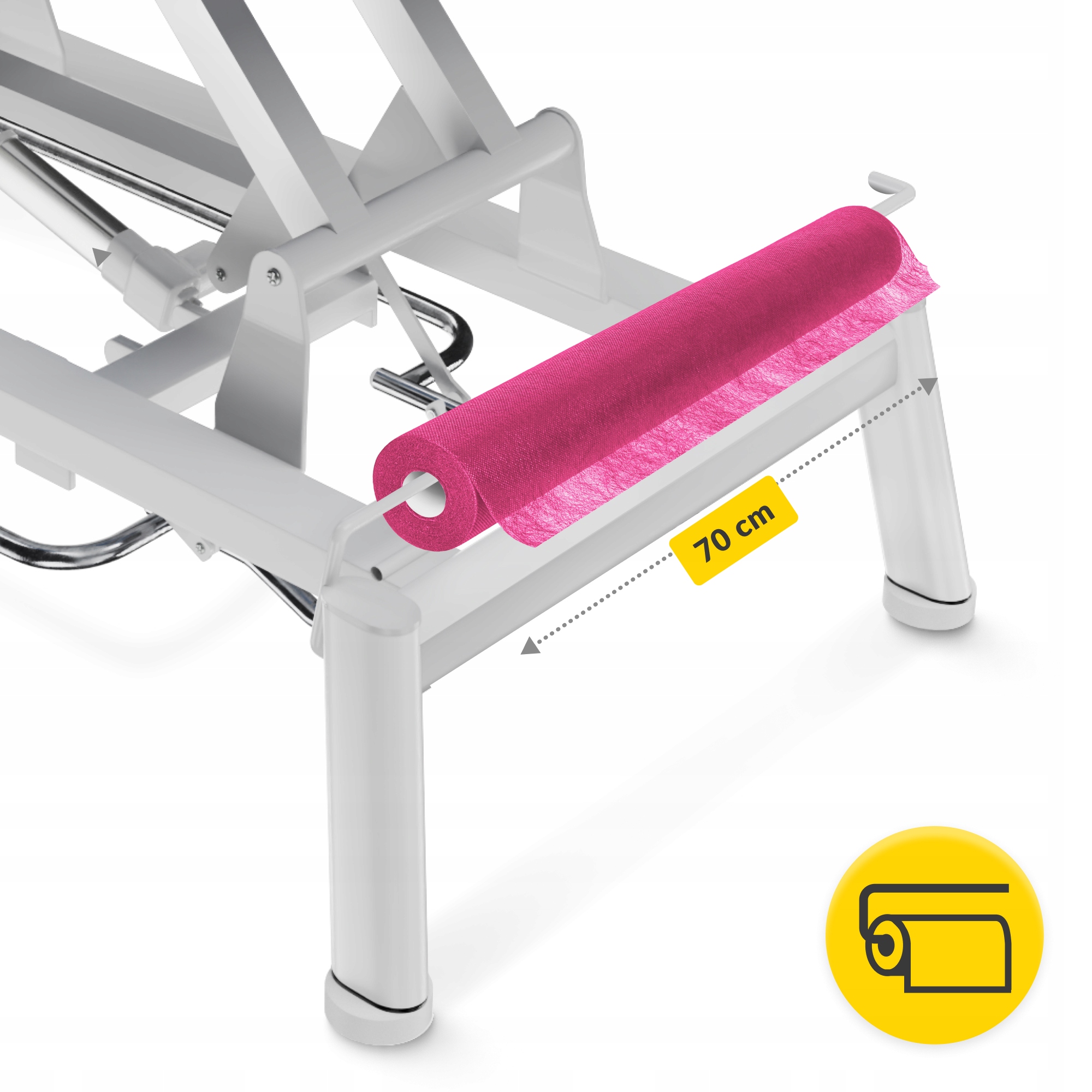 Простирадло одноразове 4FIZJO 50 м x 70 см в рулоні 18 г/м² Pink (P-5905973406819) — мініатюра 8