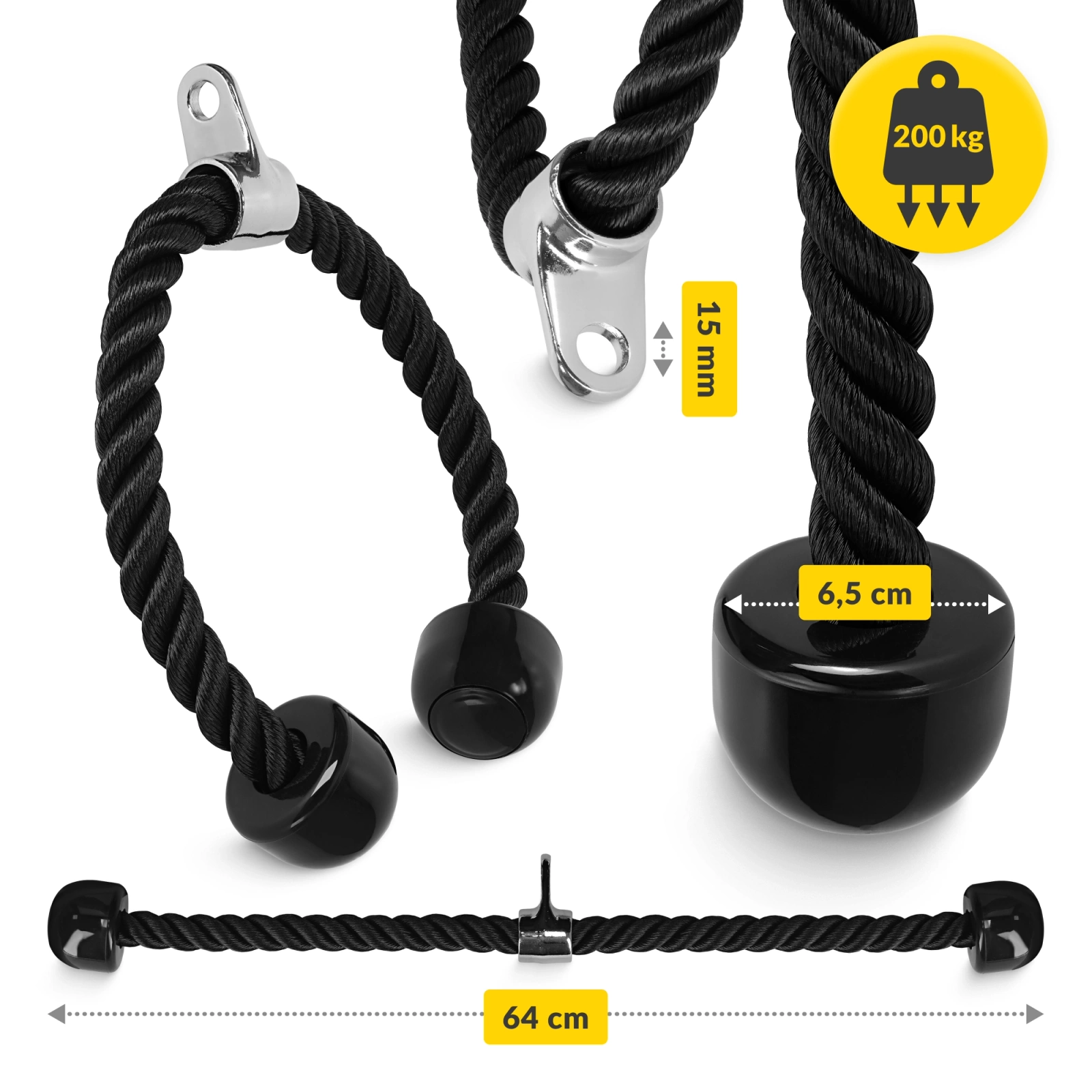 Ручка для тяги 4FIZJO канатна (P-5907739312426) — мініатюра 8