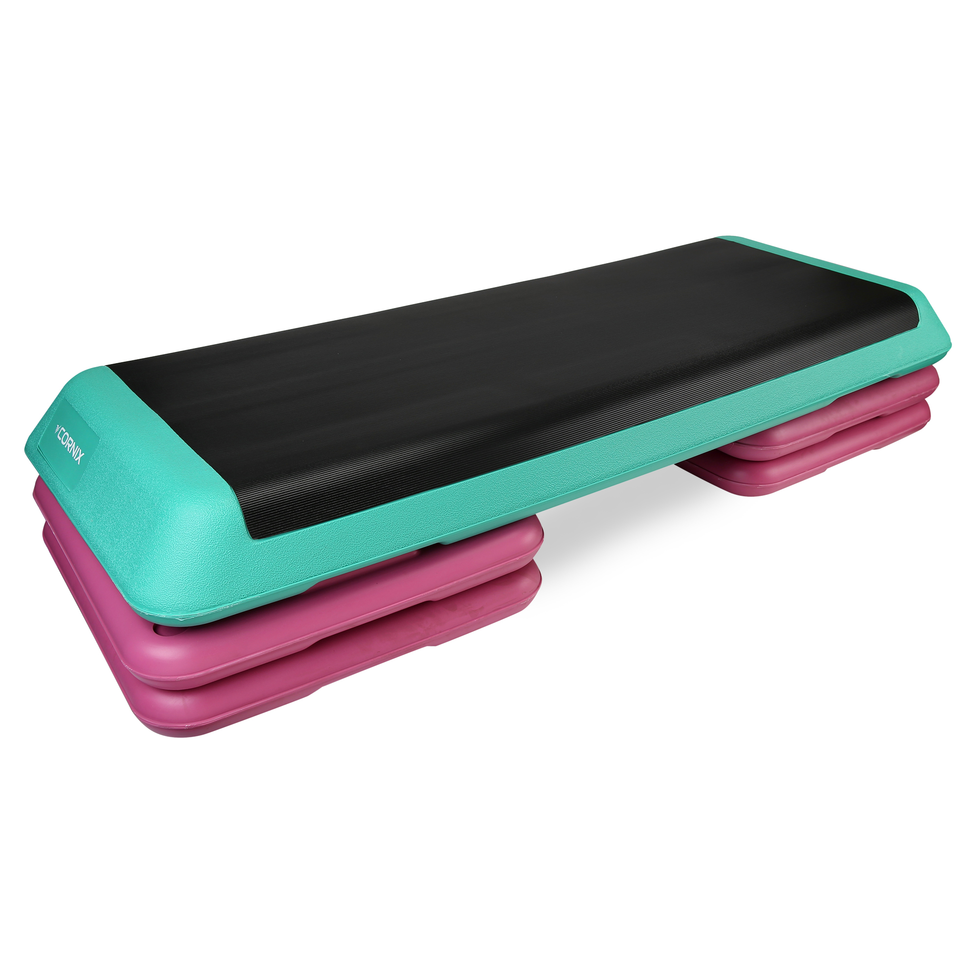 Степ-платформа 3-ступінчаста Cornix Pro 109 х 41 х 10-20 см XR-0402 Violet/Turquoise/Black — фото 1