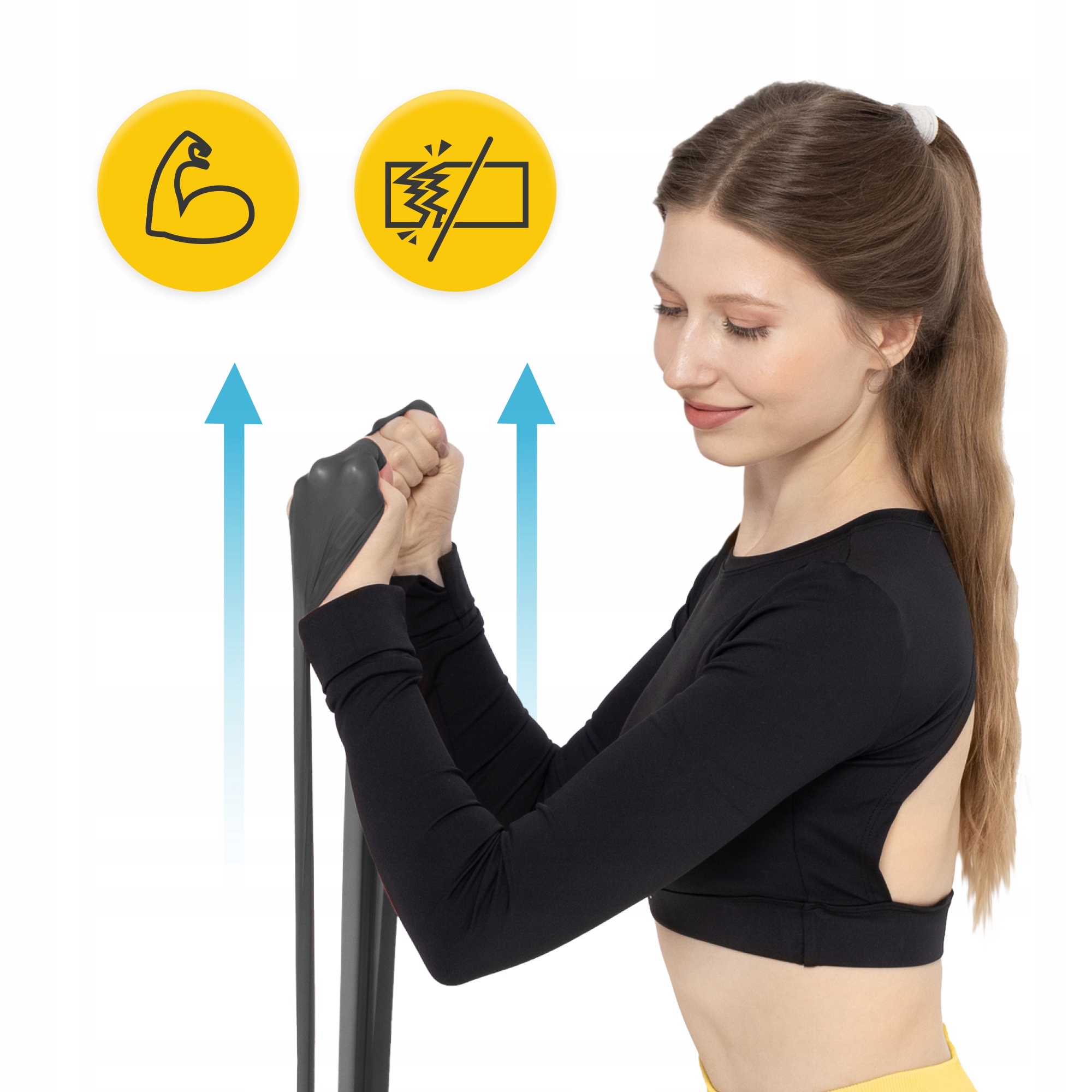 Стрічка-еспандер для спорту та реабілітації 4FIZJO Flat Band 30 м 12-15 кг Black (P-5907739311207) — фото 3
