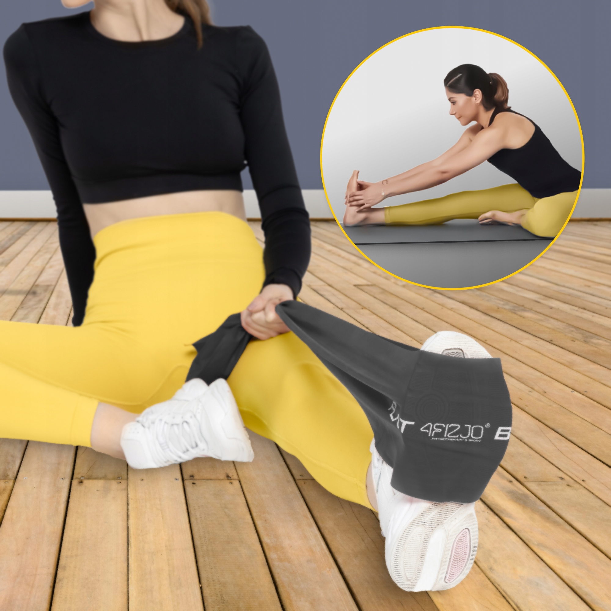 Стрічка-еспандер для спорту та реабілітації 4FIZJO Flat Band 30 м 12-15 кг Black (P-5907739311207) — фото 5