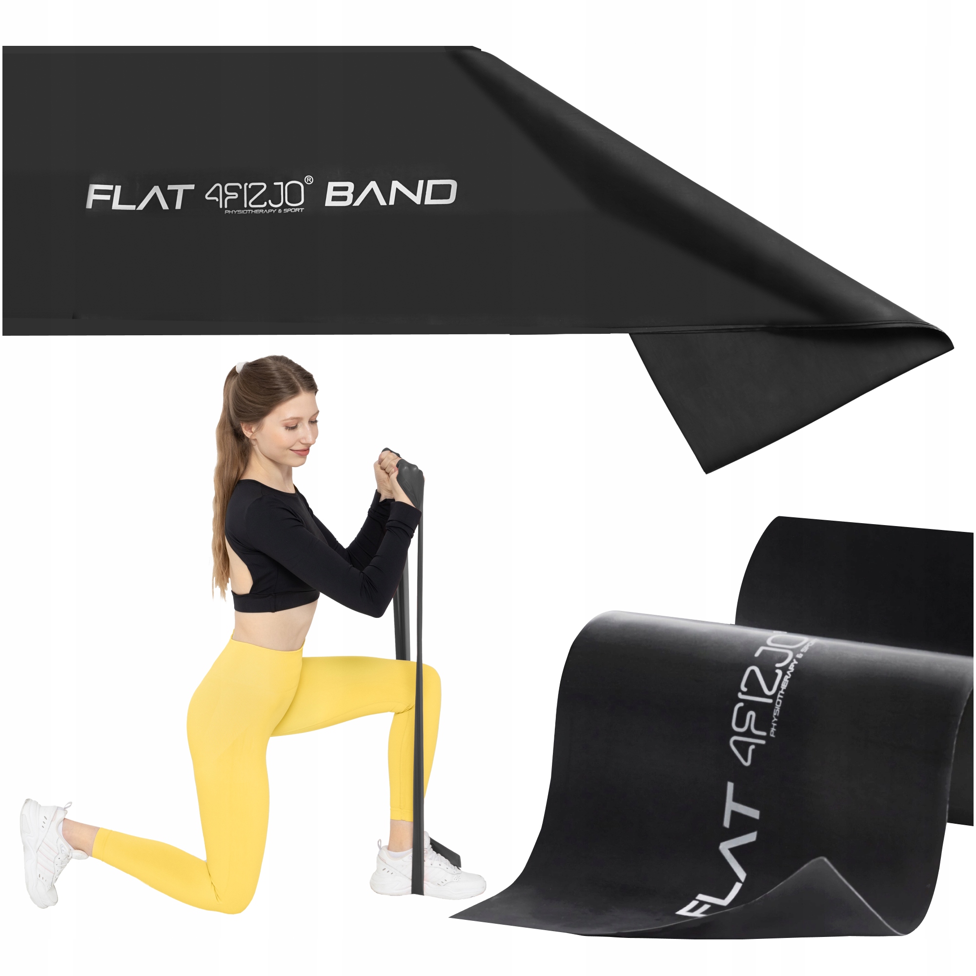 Стрічка-еспандер для спорту та реабілітації 4FIZJO Flat Band 30 м 12-15 кг Black (P-5907739311207) — мініатюра 7