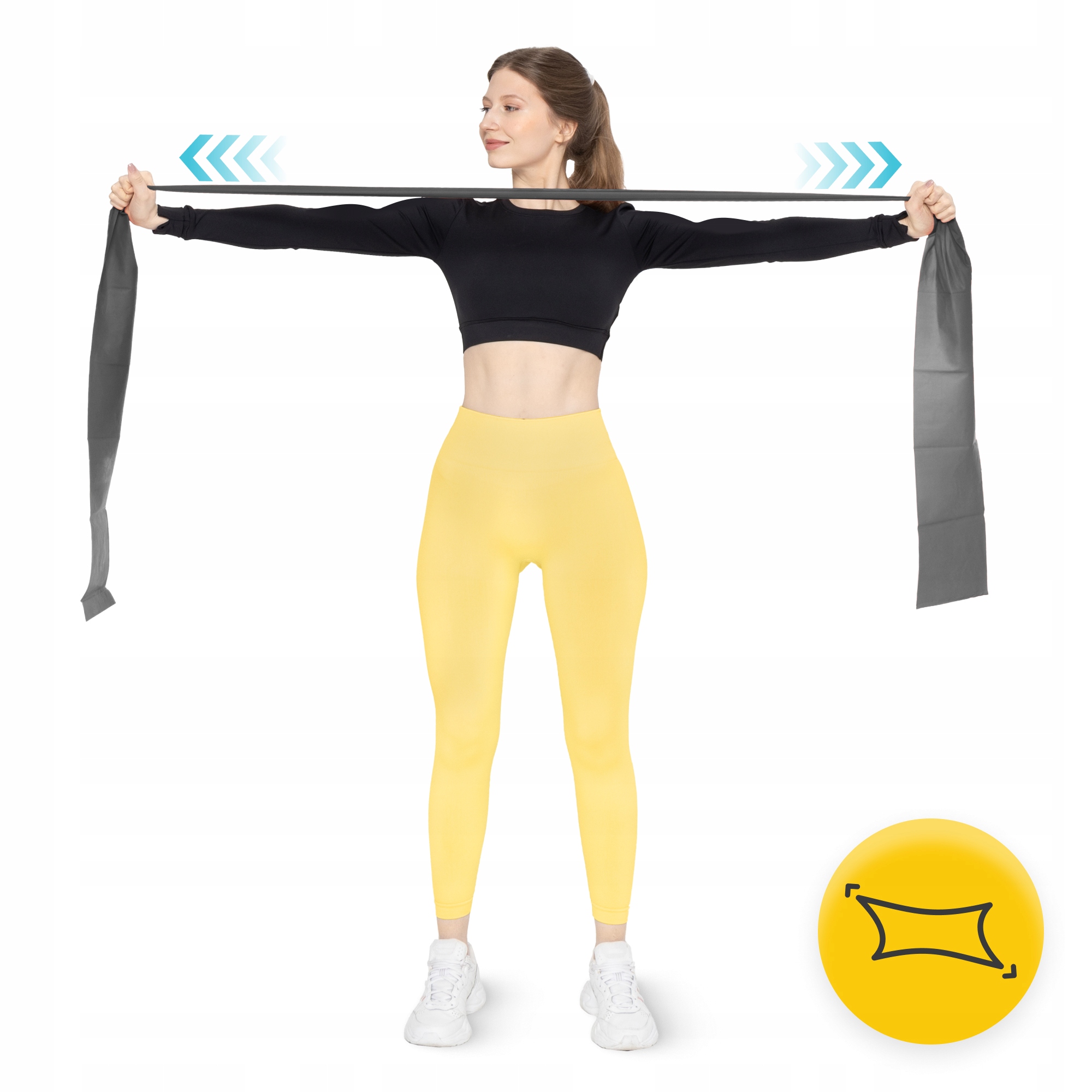Стрічка-еспандер для спорту та реабілітації 4FIZJO Flat Band 30 м 12-15 кг Black (P-5907739311207) — фото 2