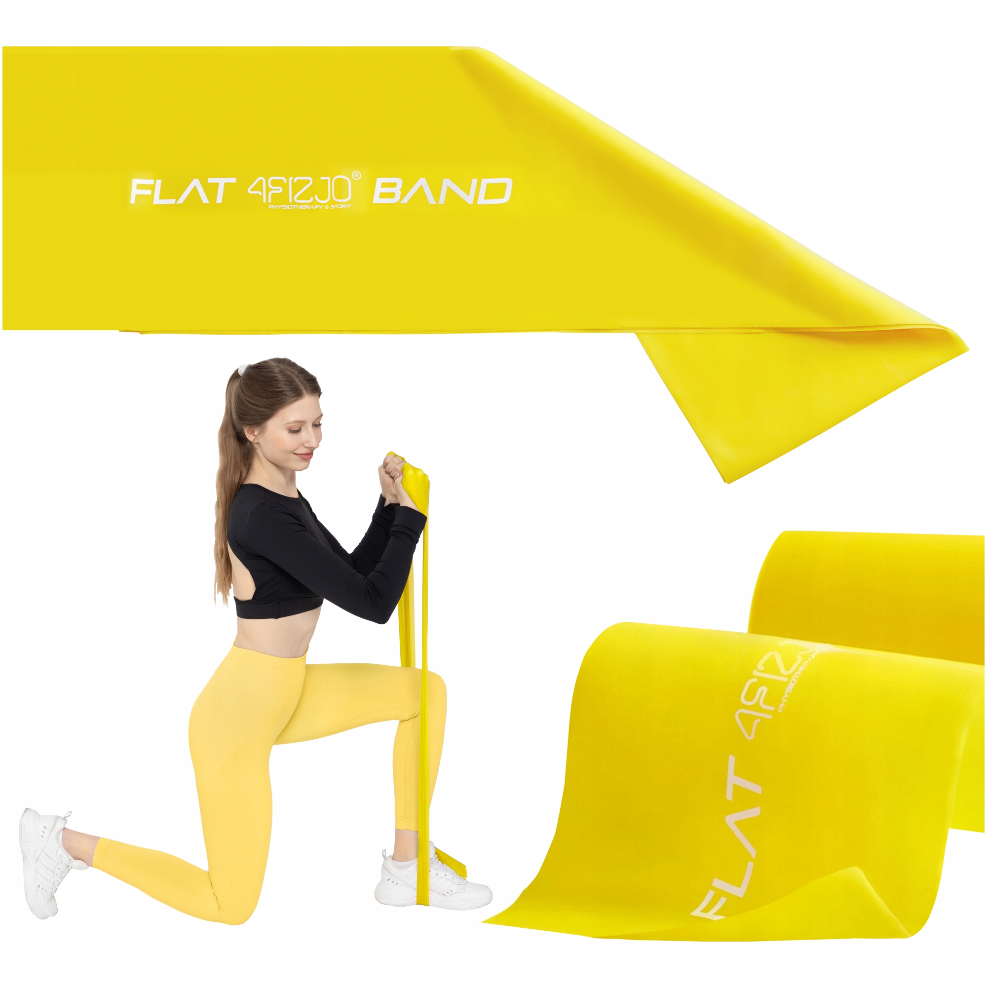 Стрічка-еспандер для спорту та реабілітації 4FIZJO Flat Band 30 м 1-2 кг Yellow (P-5907739311160) — фото 2