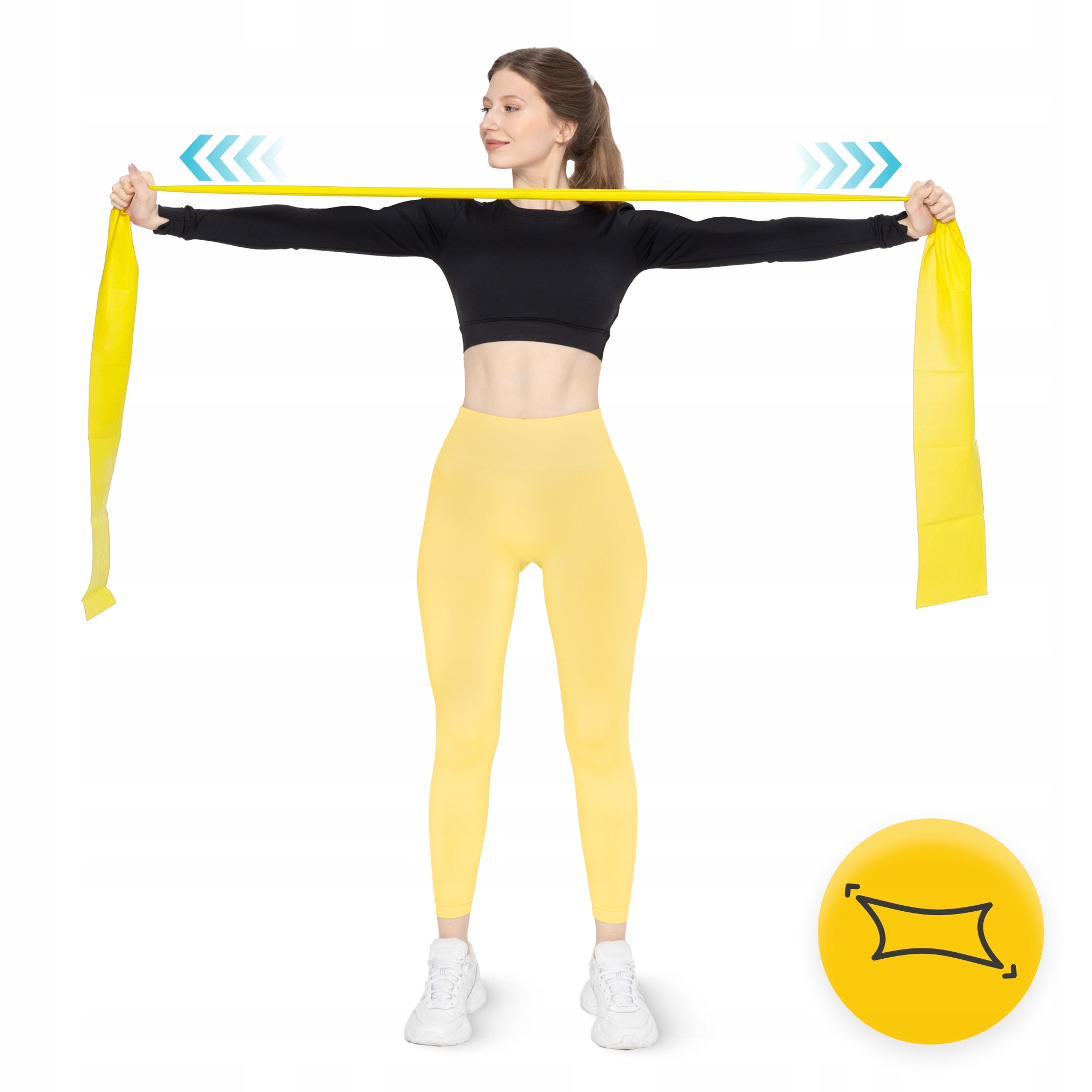 Стрічка-еспандер для спорту та реабілітації 4FIZJO Flat Band 30 м 1-2 кг Yellow (P-5907739311160) — мініатюра 7