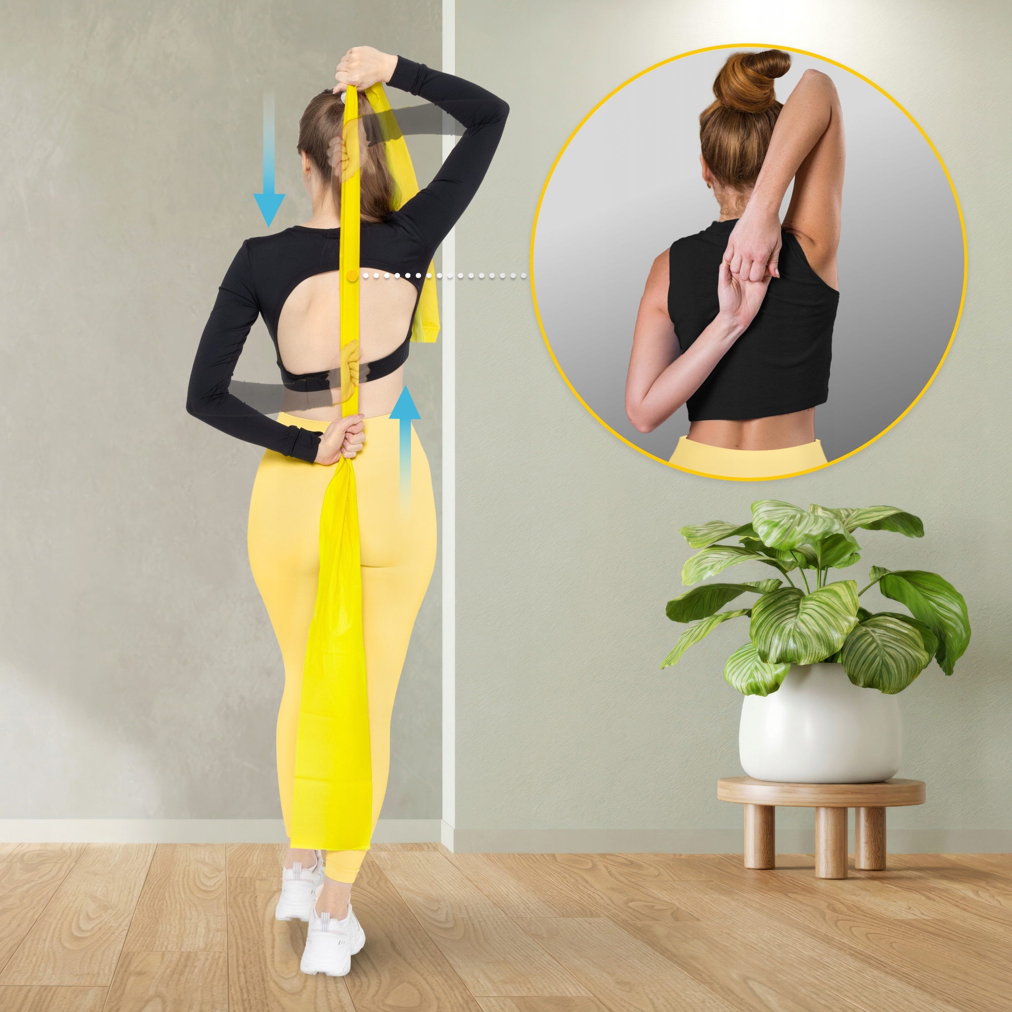 Стрічка-еспандер для спорту та реабілітації 4FIZJO Flat Band 30 м 1-2 кг Yellow (P-5907739311160) — мініатюра 6