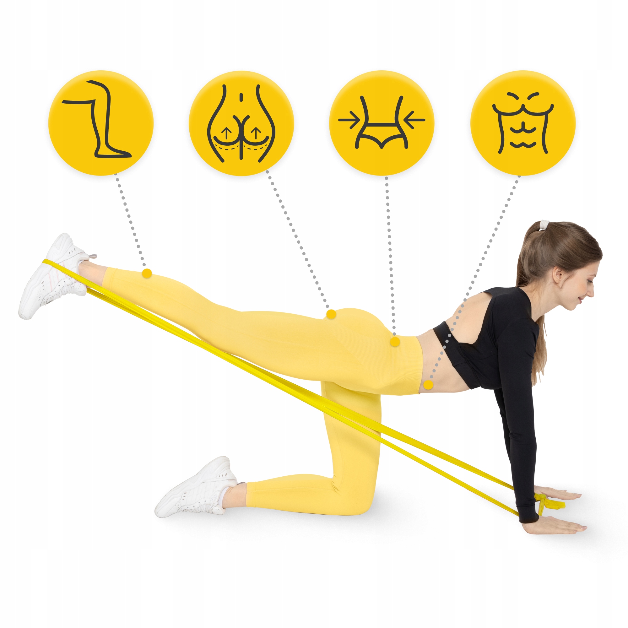 Стрічка-еспандер для спорту та реабілітації 4FIZJO Flat Band 30 м 1-2 кг Yellow (P-5907739311160) — мініатюра 8