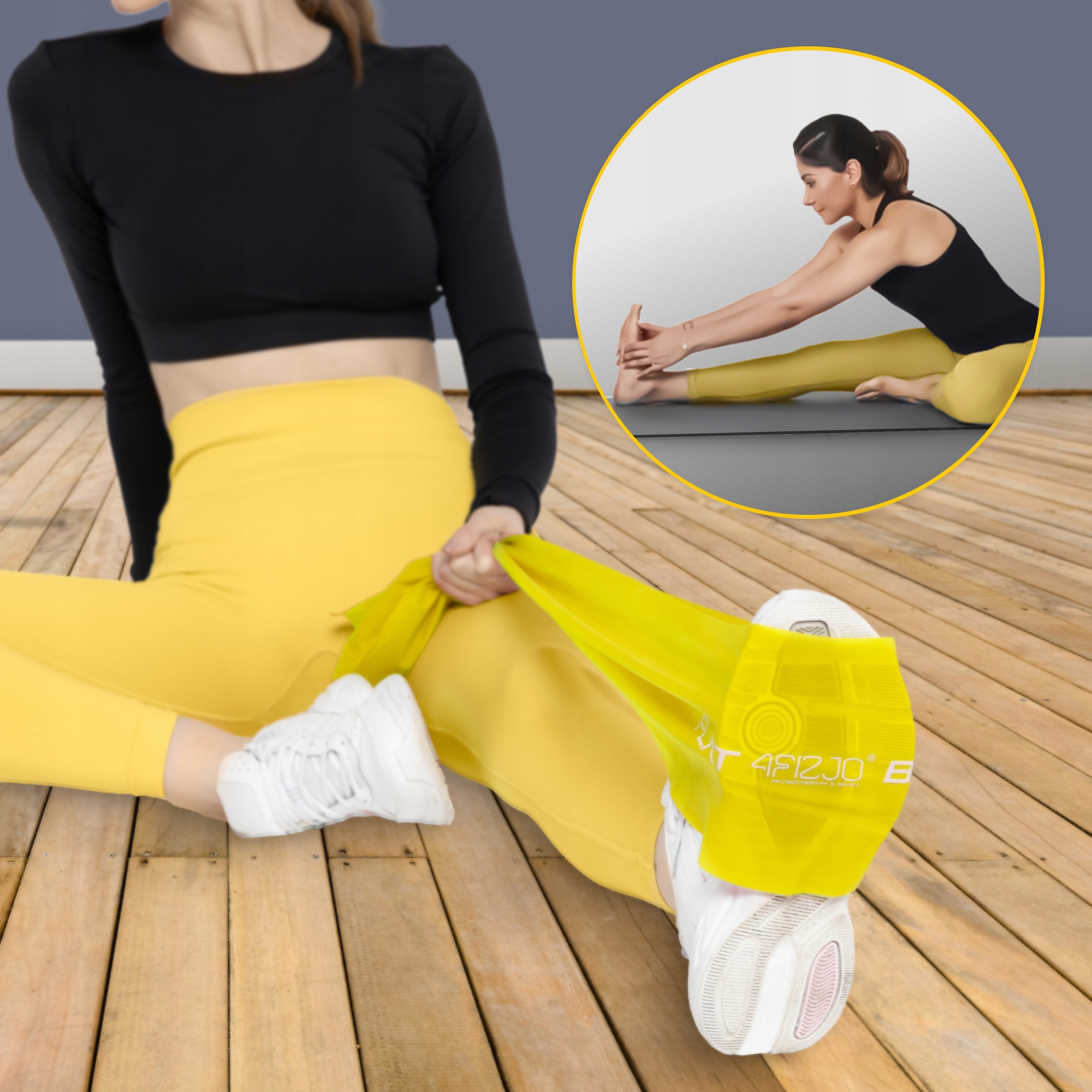Стрічка-еспандер для спорту та реабілітації 4FIZJO Flat Band 30 м 1-2 кг Yellow (P-5907739311160) — фото 5