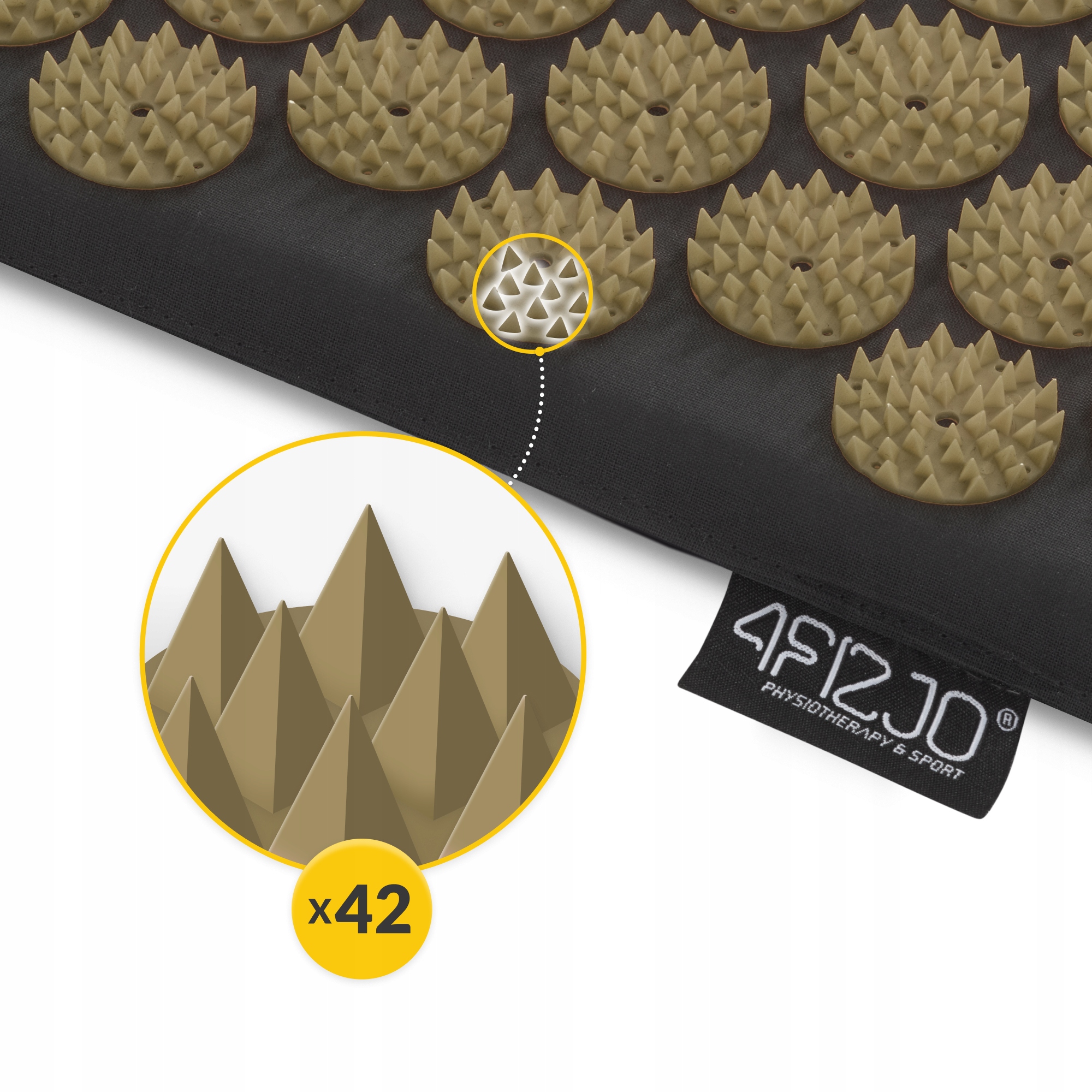 Килимок акупунктурний з валиком 4FIZJO Classic Mat Аплікатор Кузнєцова Black/Gold (P-5907739314987) — мініатюра 9