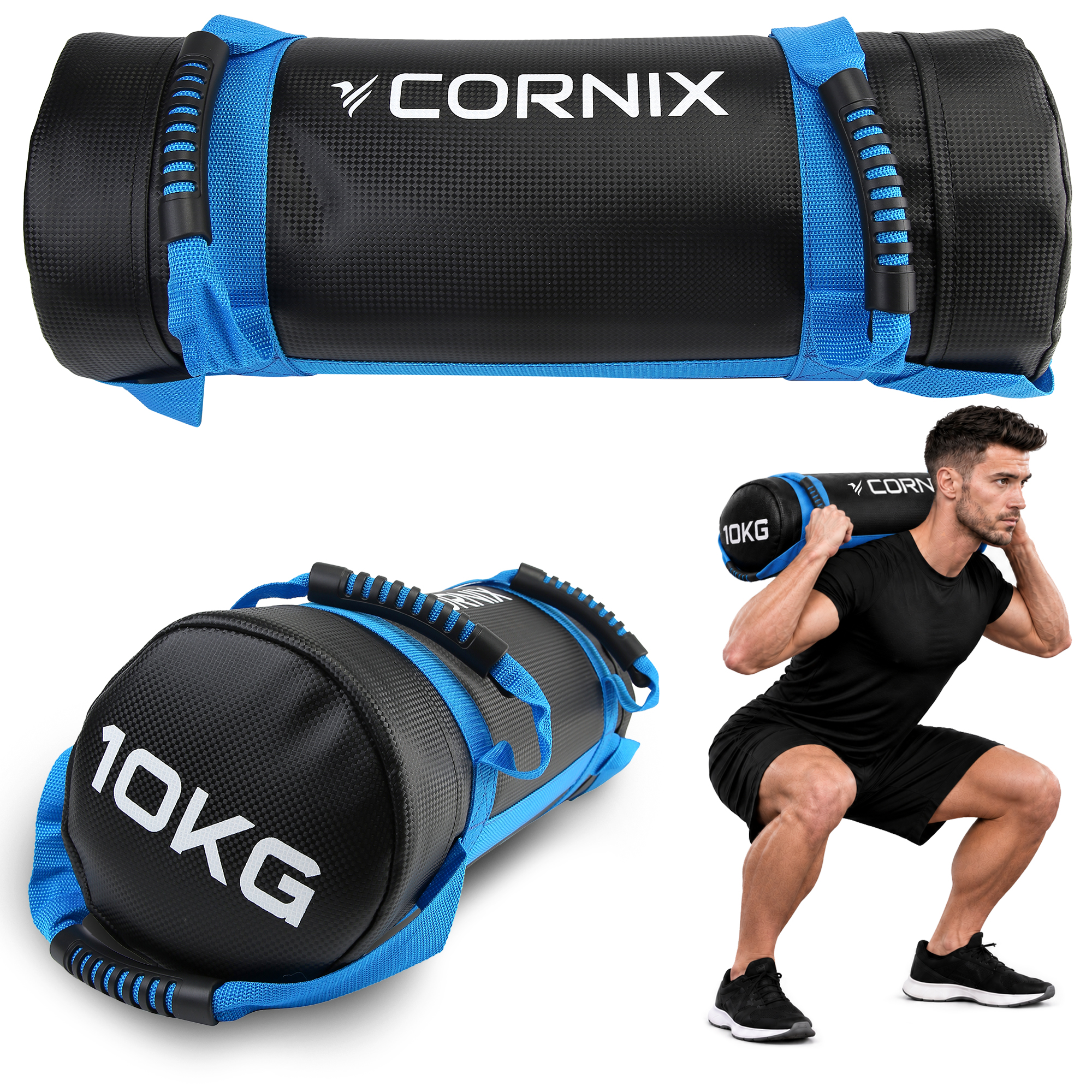 Мішок для кросфіту Cornix 10 кг тренувальний XR-0549 Чорний/Синій