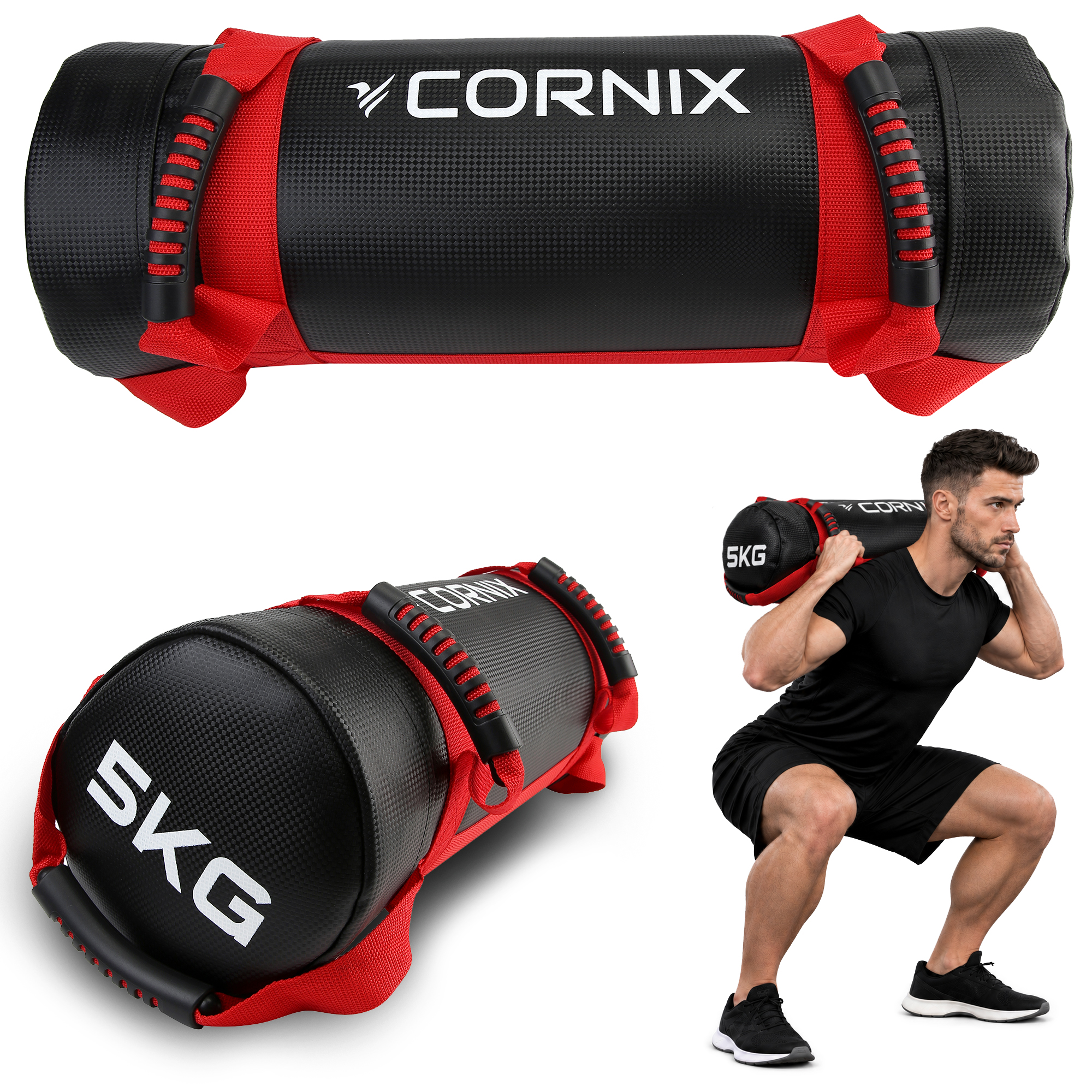 Мішок для кросфіту Cornix 5 кг тренувальний XR-0548 Чорний/Червоний
