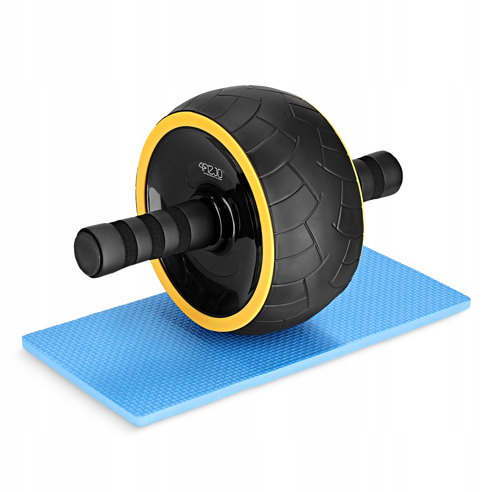 Ролик (гімнастичне колесо) для преса 4FIZJO Ab Wheel XL Black/Yellow (P-5907739314444) — фото 2