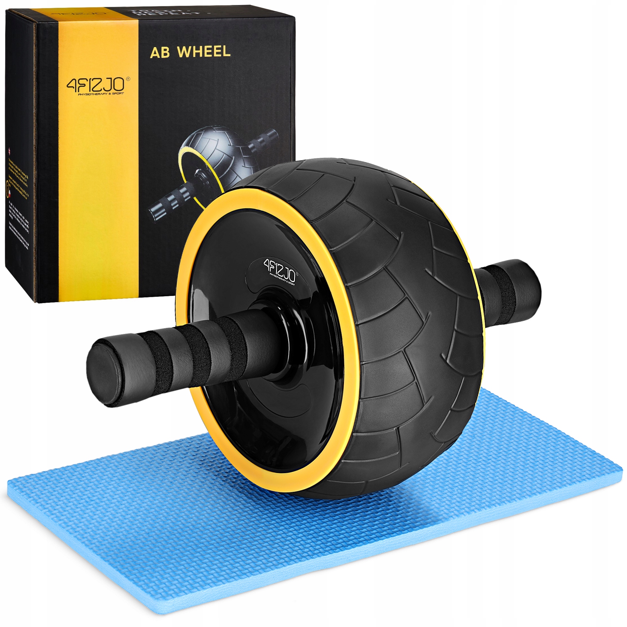 Ролик (гімнастичне колесо) для преса 4FIZJO Ab Wheel XL Black/Yellow (P-5907739314444) — фото 1