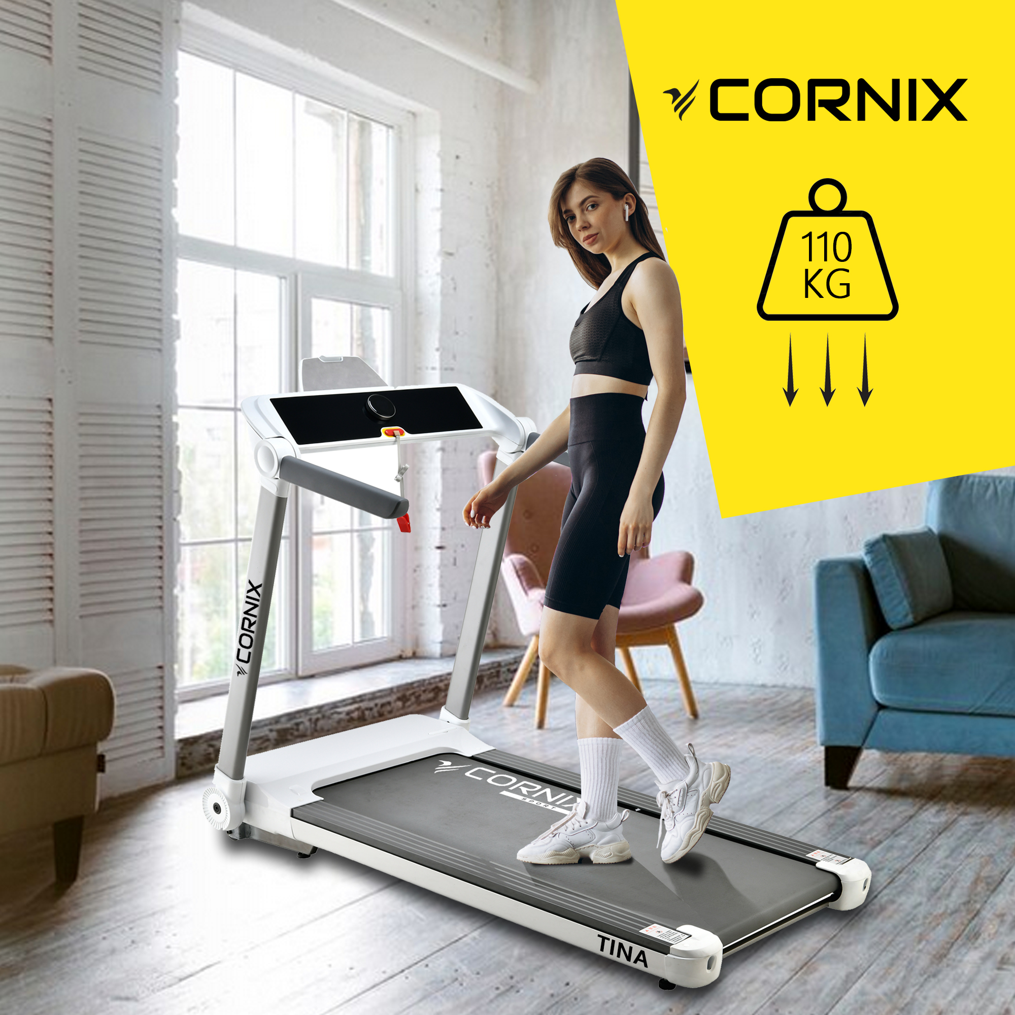 Бігова доріжка Cornix Tina White/Grey — мініатюра 6