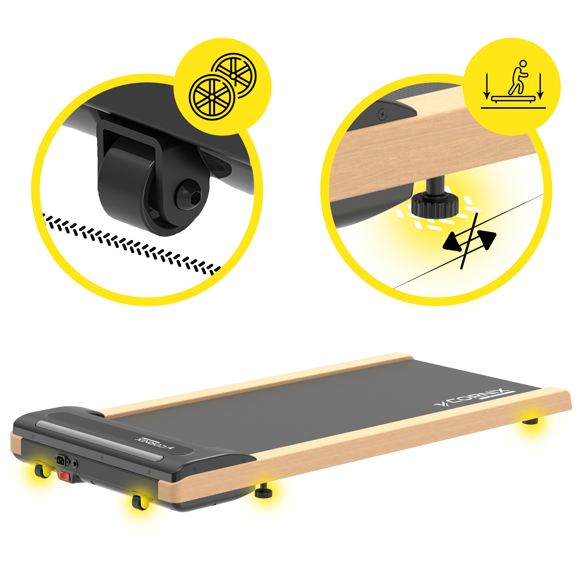 Бігова доріжка для ходьби Cornix Diana Walking Pad Oak Wood — мініатюра 6