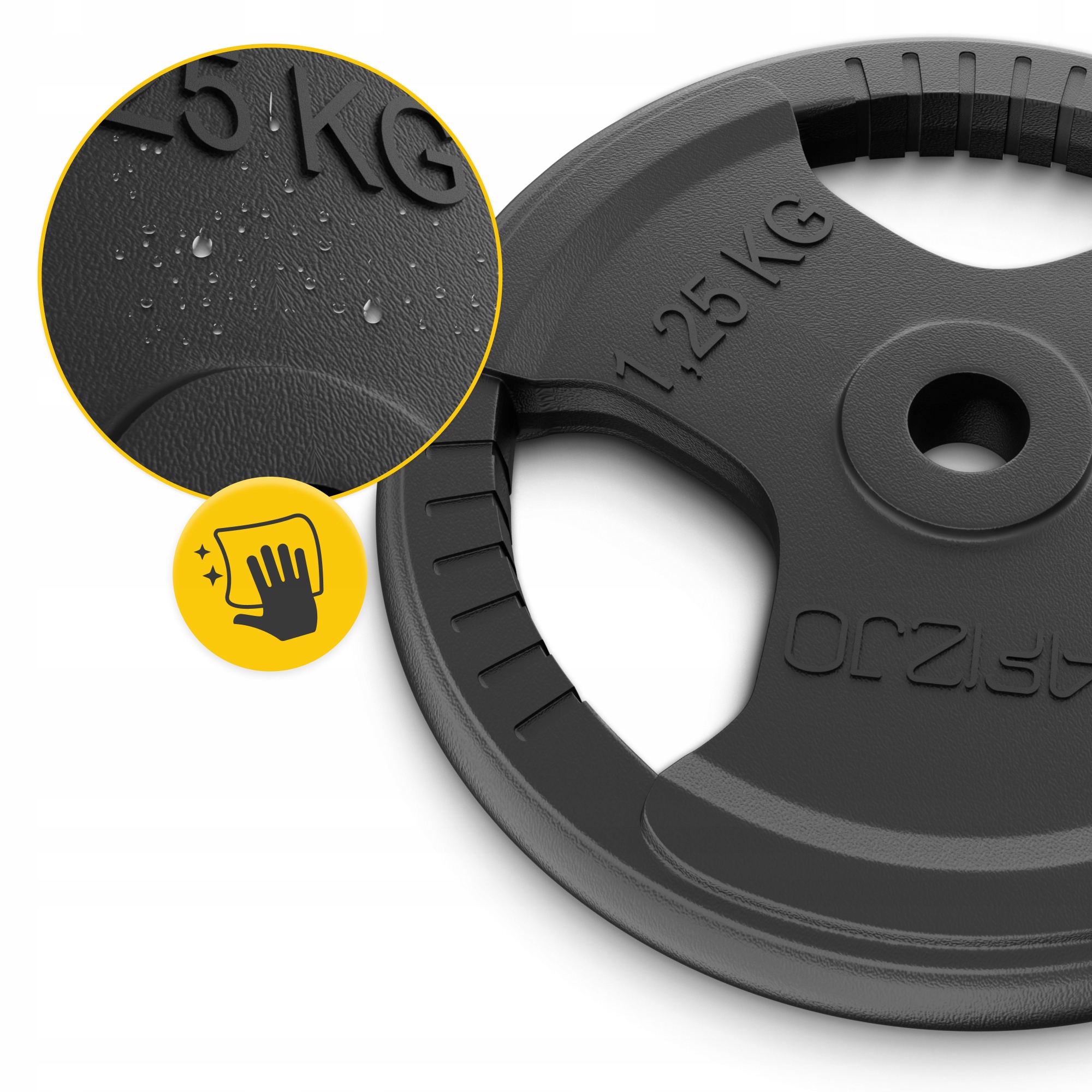 Диск металевий 4FIZJO 2 x 1.25 кг 26 мм Black (P-5905973401357) — мініатюра 7