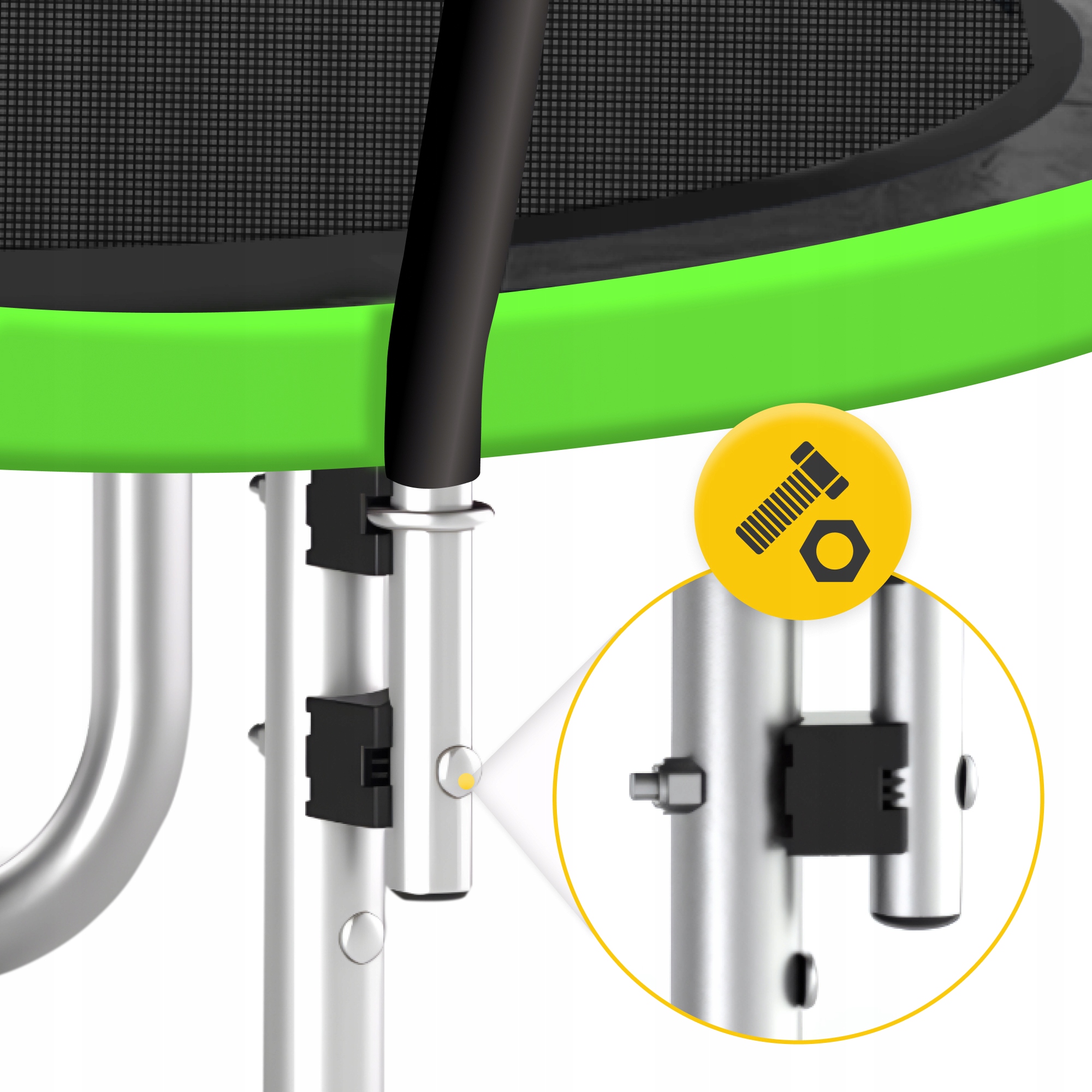 Батут із внутрішньою сіткою 4FIZJO PRO 10FT 312 см Black/Green (P-5907739314178) — мініатюра 8