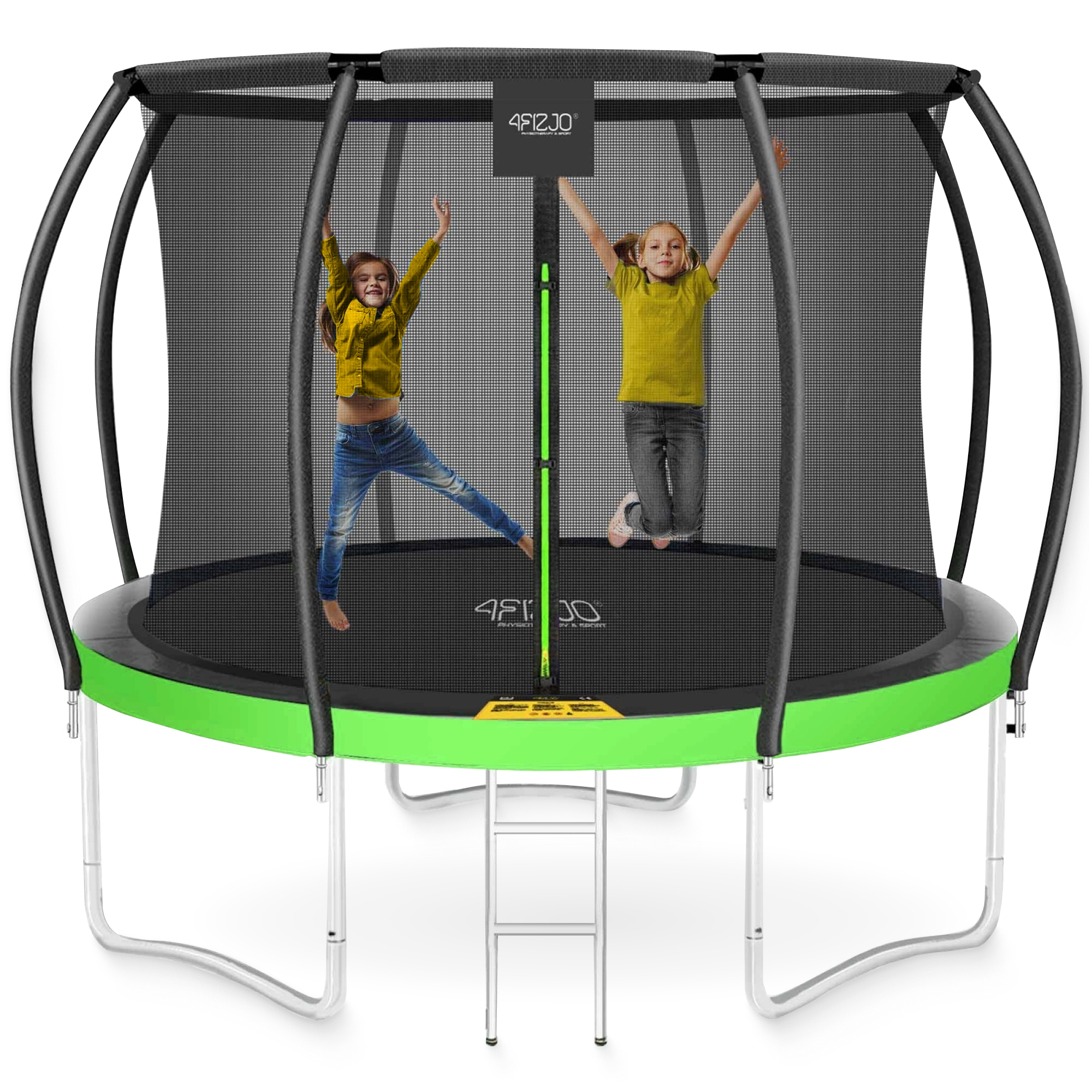 Батут із внутрішньою сіткою 4FIZJO PRO 10FT 312 см Black/Green (P-5907739314178) — фото 1