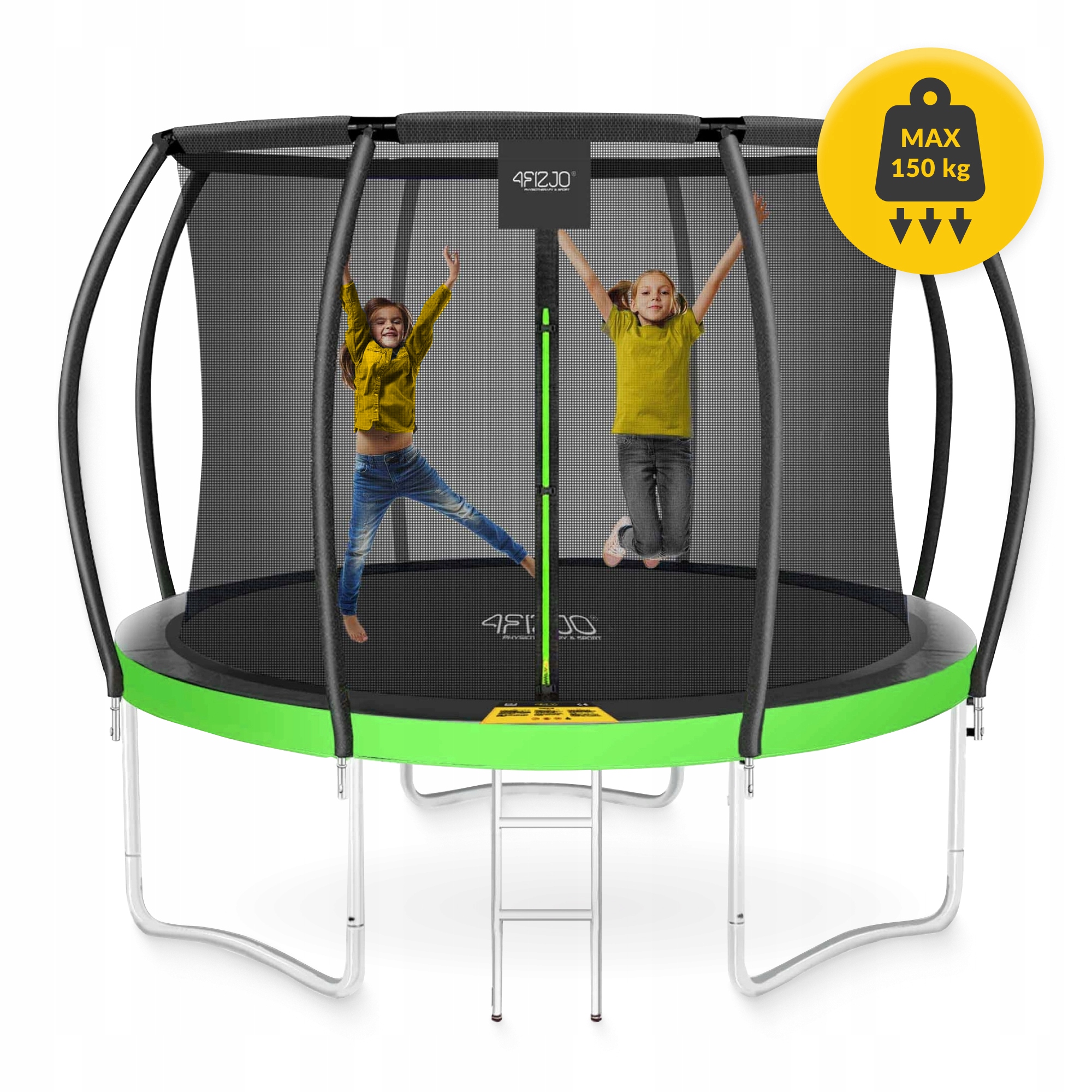 Батут із внутрішньою сіткою 4FIZJO PRO 10FT 312 см Black/Green (P-5907739314178) — мініатюра 9