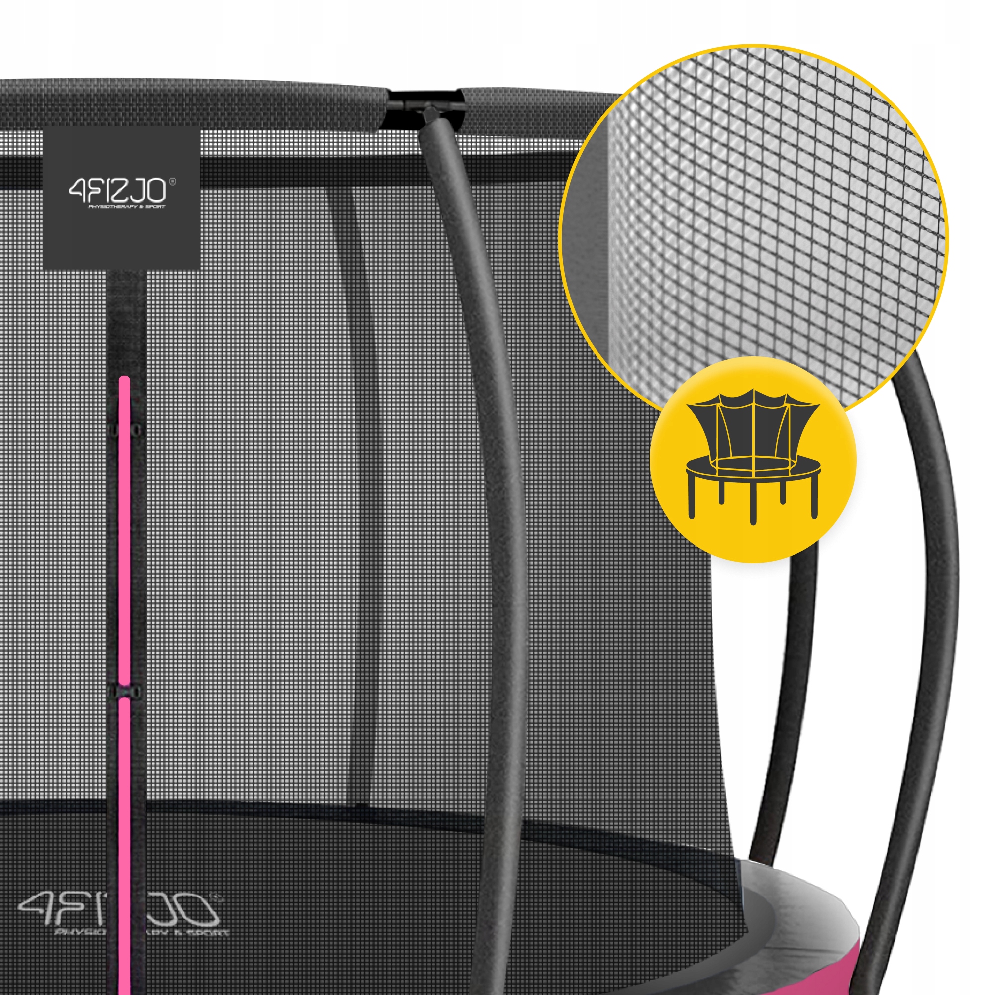 Батут із внутрішньою сіткою 4FIZJO PRO 10FT 312 см Black/Pink (P-5907739314604) — фото 2