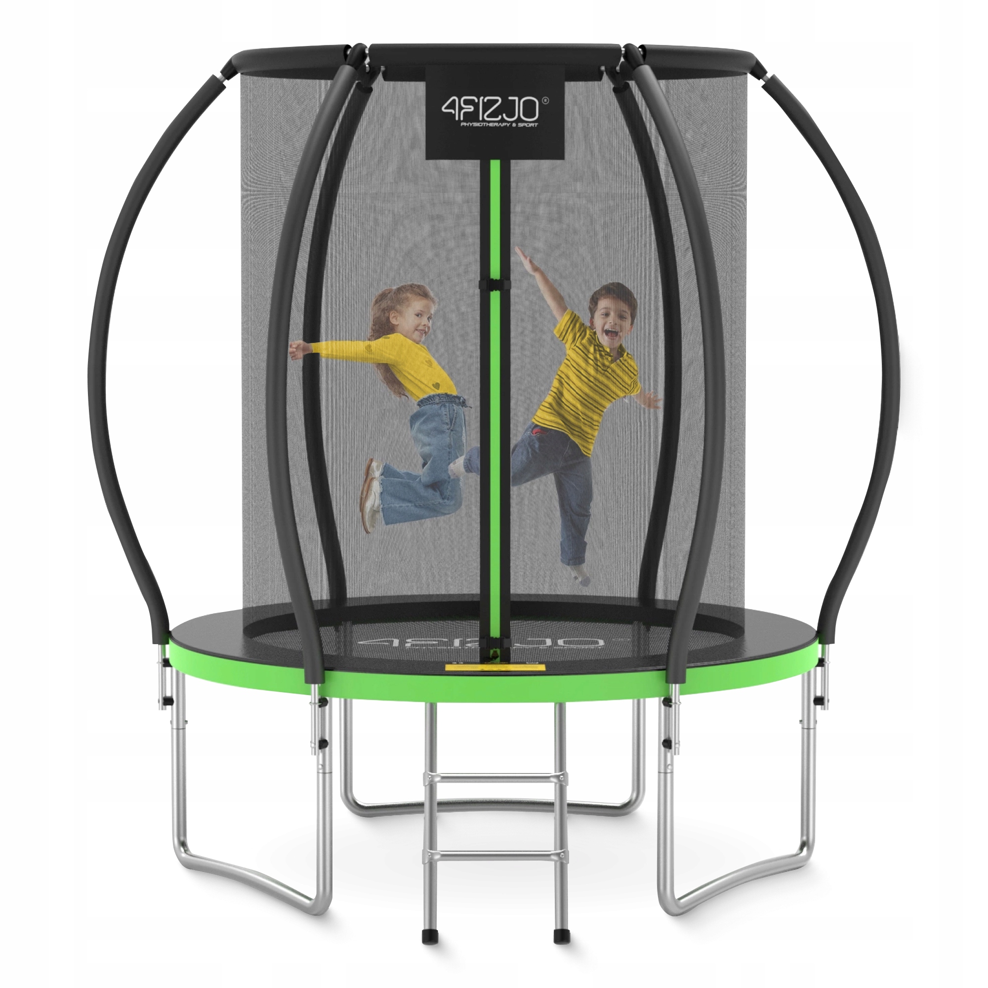 Батут із внутрішньою сіткою 4FIZJO PRO 6FT 183 см Black/Green (P-5907739319234) — фото 1
