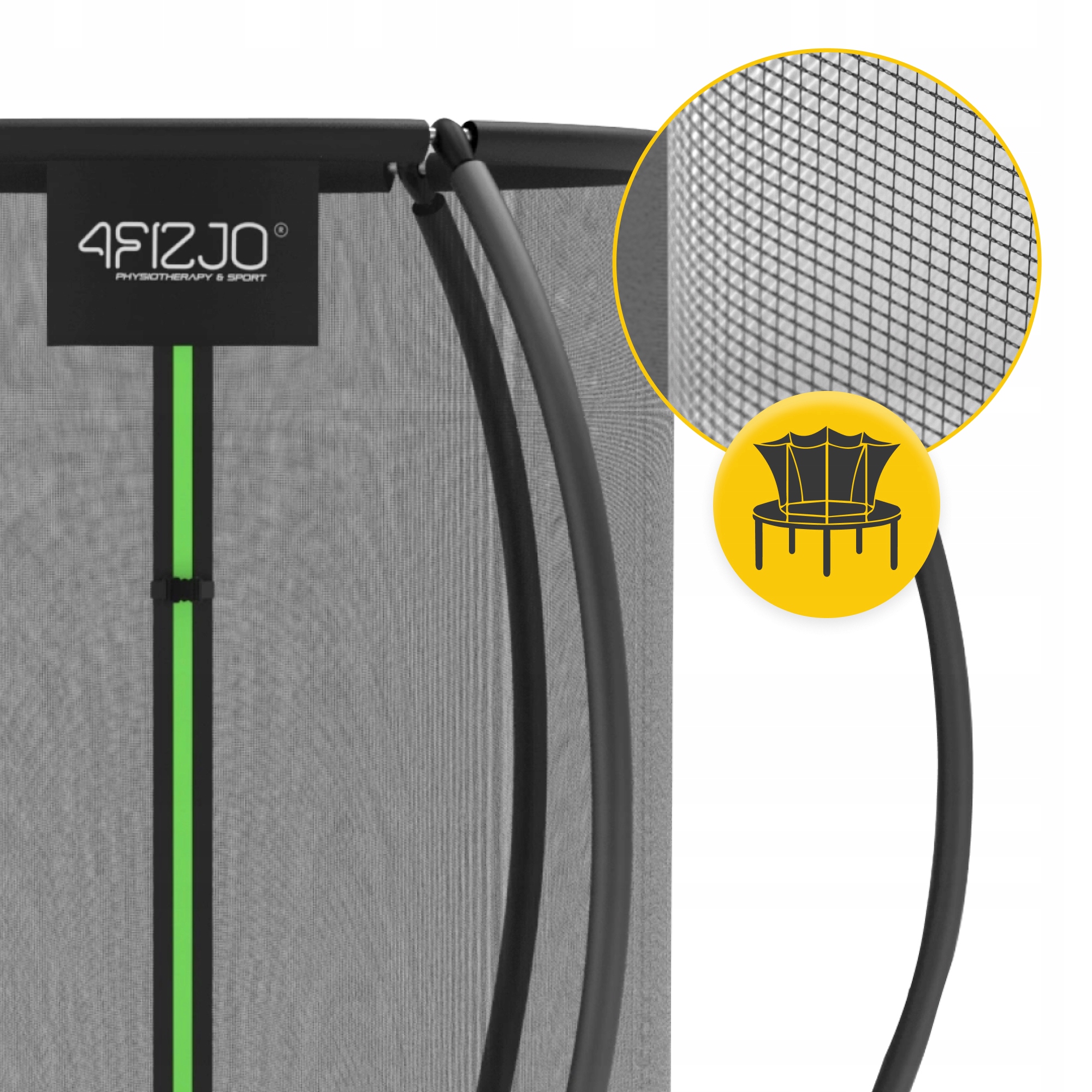 Батут із внутрішньою сіткою 4FIZJO PRO 6FT 183 см Black/Green (P-5907739319234) — мініатюра 8