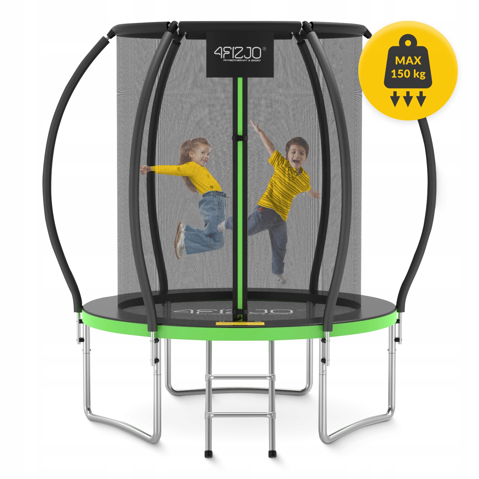 Батут із внутрішньою сіткою 4FIZJO PRO 6FT 183 см Black/Green (P-5907739319234) — фото 4