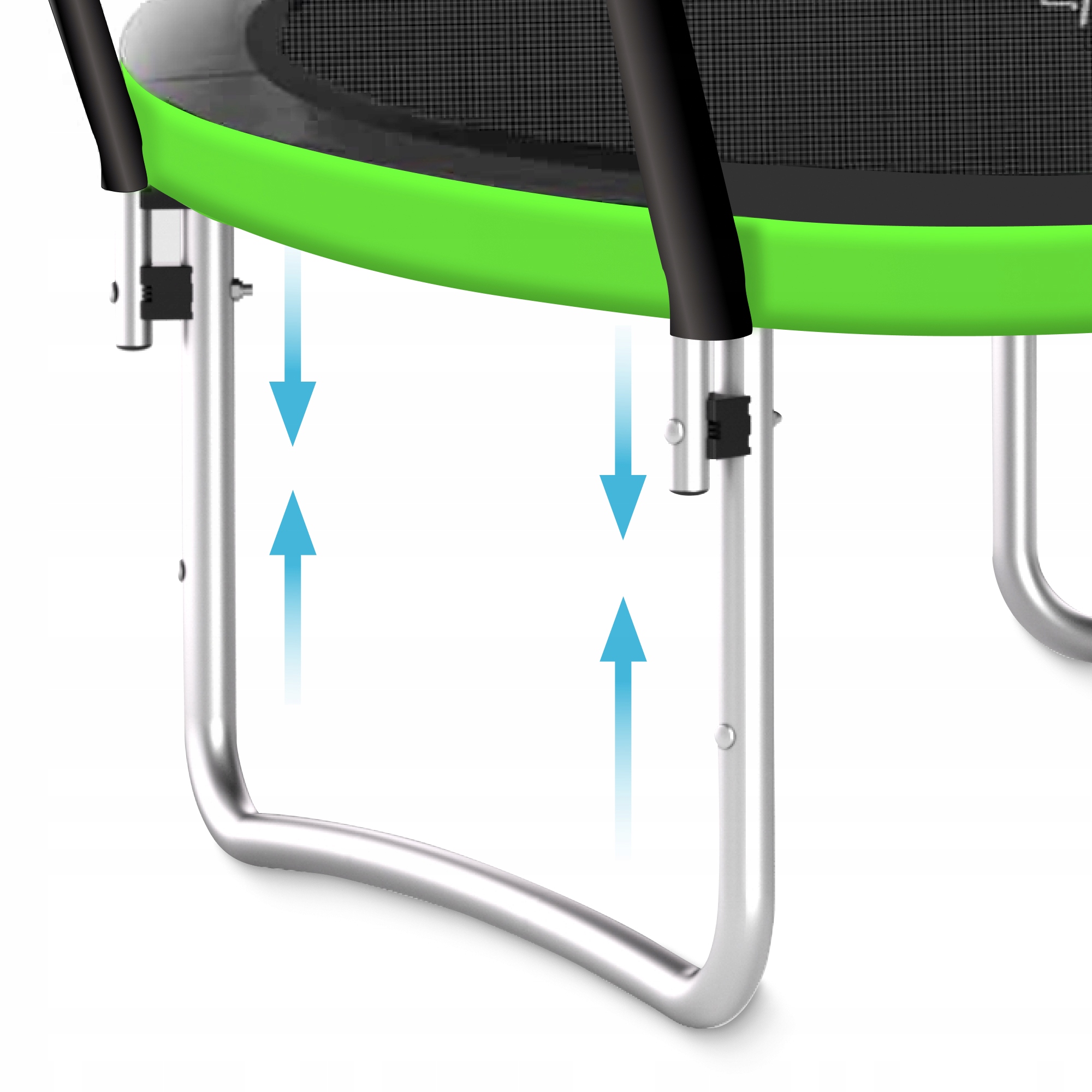 Батут із внутрішньою сіткою 4FIZJO PRO 8FT 252 см Black/Green (P-5907739314161) — фото 4