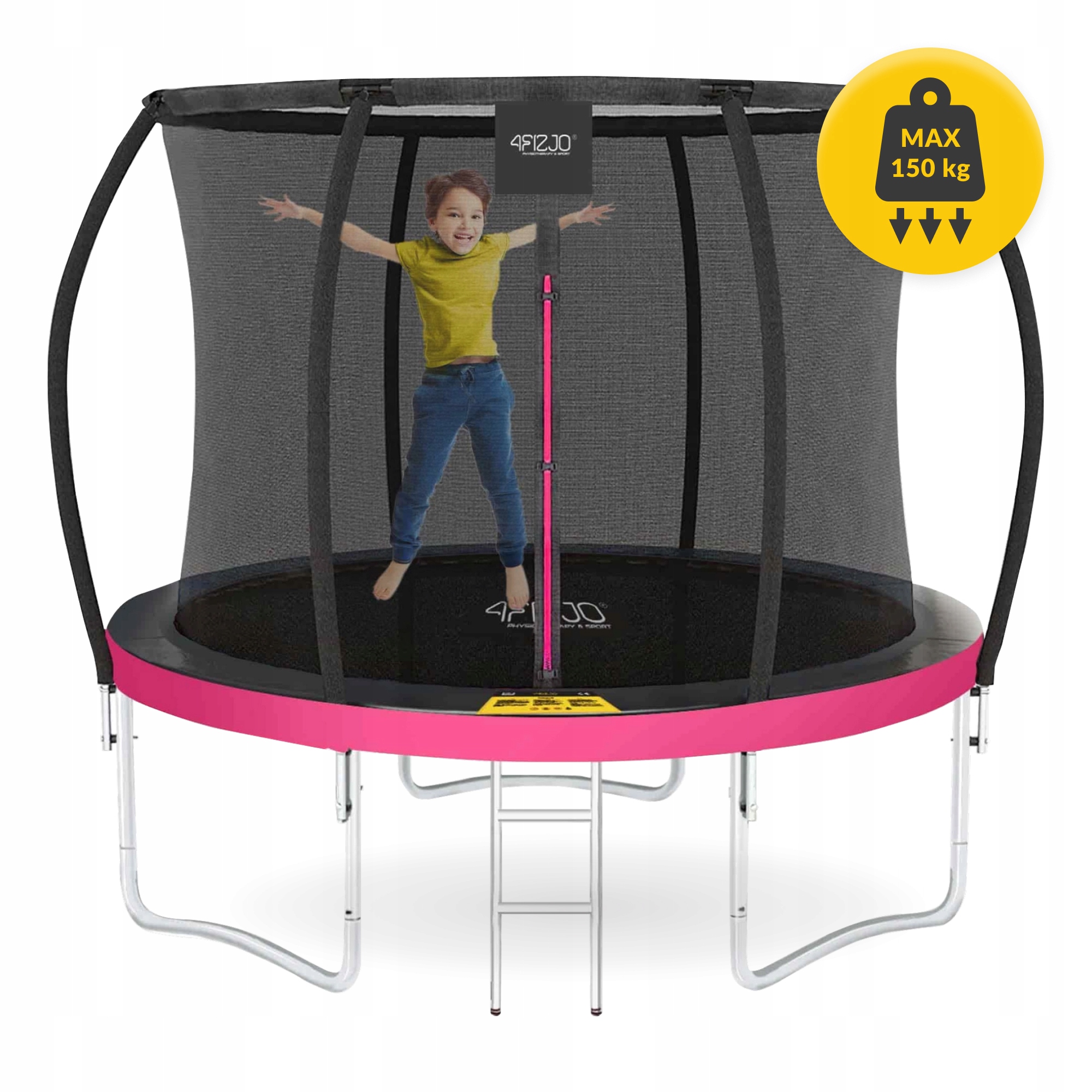 Батут із внутрішньою сіткою 4FIZJO PRO 8FT 252 см Black/Pink (P-5907739314550) — мініатюра 9