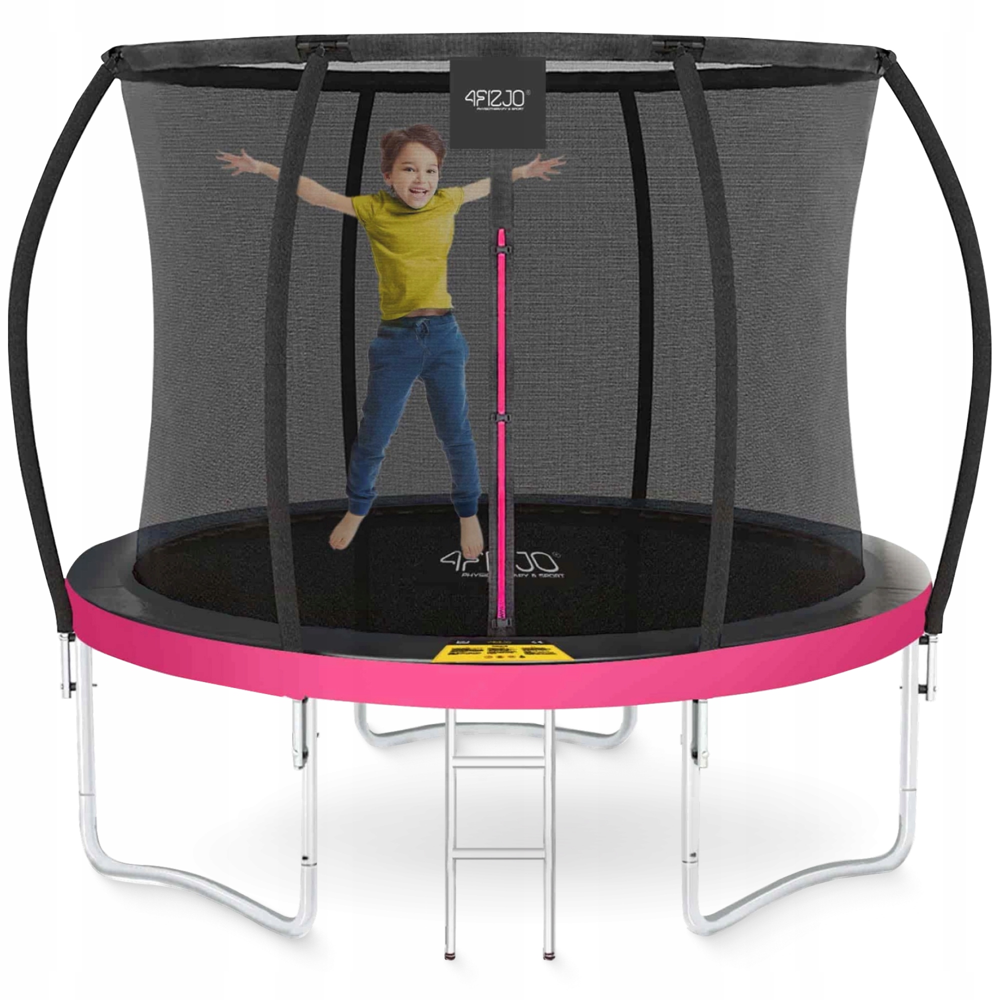 Батут із внутрішньою сіткою 4FIZJO PRO 8FT 252 см Black/Pink (P-5907739314550) — фото 1