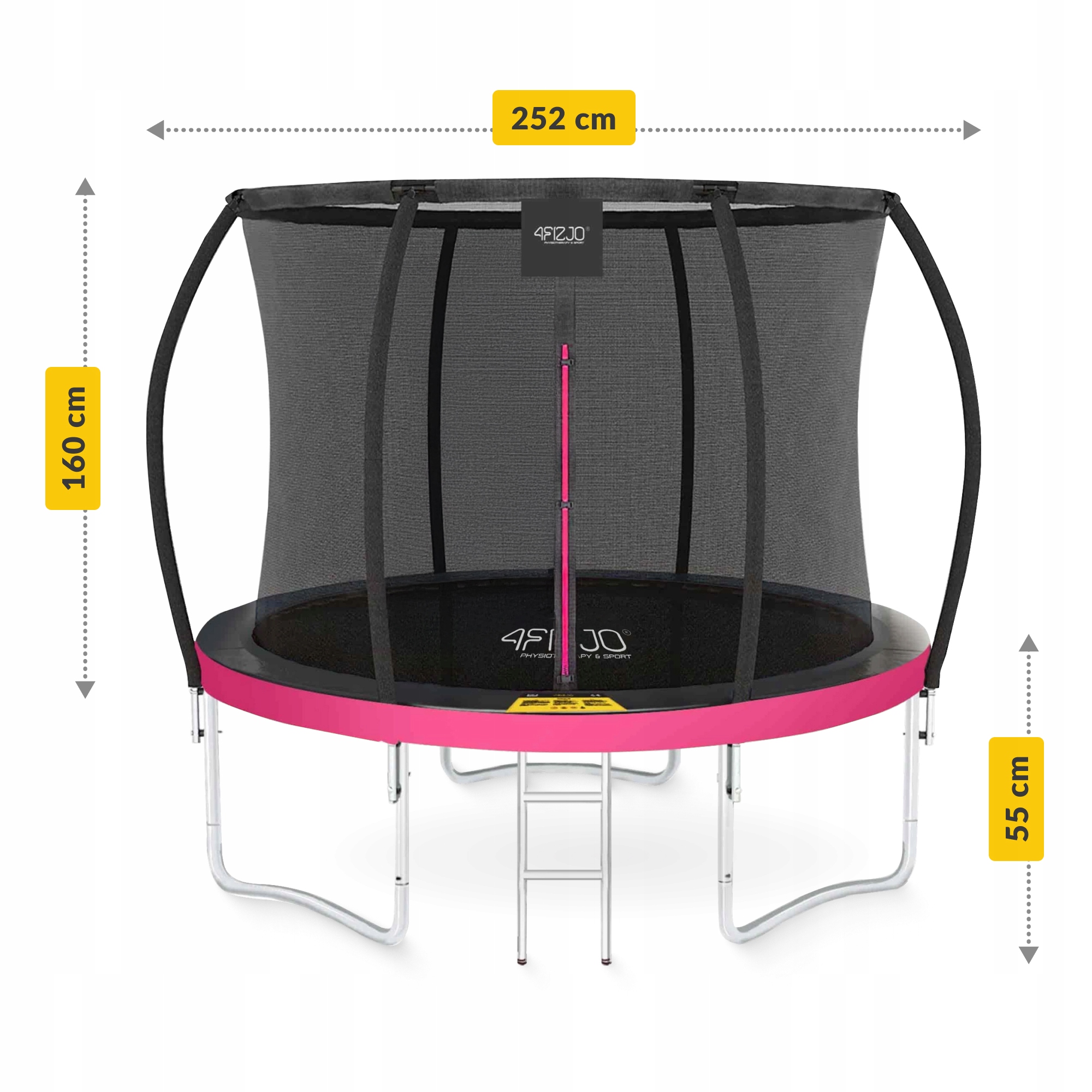 Батут із внутрішньою сіткою 4FIZJO PRO 8FT 252 см Black/Pink (P-5907739314550) — мініатюра 7